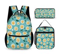 WECECE Daisy Backpack School Supplies Bundle for Kids Age 6, Flower Schoolbag School Supplies Bundle Year 1-2 for Boys Camping Holidays Outdoor Activities and Learning Sessions