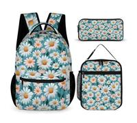 WECECE Daisy Book Pack 3 Piece Set for Students Age 8, Flower Book Pack School Supplies Bundle Year 4-6 for Primary Students School Journeys Learning Sessions and Holiday Travel