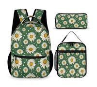 WECECE Daisy Schoolbag School Supplies Bundle for Girls 6-8 Years, Flower Backpack Year 6 for Young Learners Birthday Gift School Supplies and Travel Use