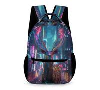WECECE Deer Backpack School Kids Ages 7-10 Years Primary Kids Reindeer Theme Rucksack Year 2-5 Students Practical School Bag Bookbag 43x32x15cm for Birthday Gift Books Notebooks