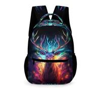WECECE Deer Backpack Young Students Ages 6-10 Years Primary Kids Reindeer Theme School Bag Year 1-5 Boys Girls Large Rucksack Book Bag 43x32x15cm for Study Travel Books Notebooks