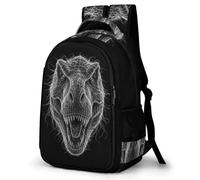 WECECE Dinosaur Backpack Girls Junior School Animal Pattern Bookbag Teens 7-14 Year Olds Durable Daypack Students 16.5 Inch Laptop Rucksack Back to School Gift