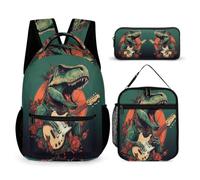 WECECE Dinosaur Backpack School Supplies Bundle for Girls Age 6, Animal Pattern Schoolbag School Supplies Bundle Year 7 for Boys Daily Study Classroom Lessons and Travel Activities