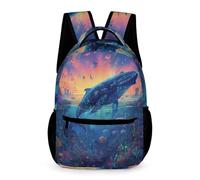 WECECE Dolphin Backpack Children Ages 6-8 Years Primary Kids Sea Creature School Bag Year 1-3 Students Trendy Daypack Book Bag 43x32x15cm for Back to School Gift Books Notebooks
