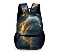 WECECE Dolphin Backpack Children Ages 8-12 Years Primary Kids Marine Life Daypack Year 3-7 Students Fashion School Bag Rucksack 43x32x15cm for Back to School Gift Books Notebooks
