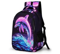 WECECE Dolphin Rucksack Children Ages 8-11 Sea Creature Backpack Teens Junior School Durable Bookbag for Kids and Teens Birthday Gift Spring Outing Autumn Trip Daily Use