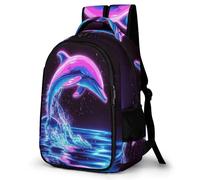 WECECE Dolphin Rucksack Girls 8-12 Year Olds Marine Life Pattern School Backpack Teens Year 3 Stylish Backpack for Kids and Teens Birthday Gift Outdoor Travel Daily Use
