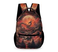 WECECE Dragon Backpack Boys Girls Ages 7-10 Years Primary Kids Dragon Chinese School Bag Year 2-5 Students Large Rucksack Book Bag 43x32x15cm for Travel Daily Use Books Notebooks