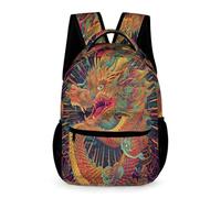 WECECE Dragon Backpack Children Age 6 Primary Kids Dragon Chinese Style Daypack Year 1 Students Stylish School Bag Rucksack 43x32x15cm for Back to School Gift Books Notebooks