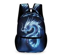 WECECE Dragon Daypack Year 1 Primary Kids Students for Boys Age 8 Chinese Style School Bag for Girls Lightweight Durable Backpack Front Pocket Side Pockets Autumn Trip Daily Use