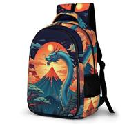 WECECE Dragon Design Rucksack Boys Girls Chinese Style Backpack for Kids School Bag Bookbag Teen Back Packs for Children