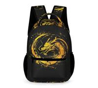 WECECE Dragon Pattern School Backpack Girls Age 6 Primary Kids Chinese Style Book Bag Year 1 Boys Everyday Daypack Rucksack 43x32x15cm for Autumn Trip Outdoor Books Notebooks