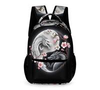 WECECE Dragon Rucksack School Kids Age 7 Primary Kids Dragon Chinese Style Backpack Year 2 Students Lightweight Durable School Bag 43x32x15cm for Birthday Gift Books Notebooks