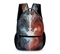 WECECE Dragon Rucksack School Kids Ages 9-13 Years Primary Kids Dragon Chinese Style Backpack Year 4-8 Students Durable School Bag 43x32x15cm for Birthday Gift Books Notebooks