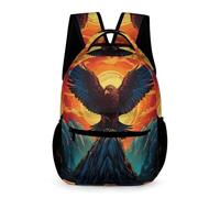 WECECE Eagle Motif Rucksack Young Students Ages 7-10 Years Primary Kids Bird Print School Backpack Year 2-5 Boys Girls Fashion Bookbag 43x32x15cm for Study Travel Books Notebooks