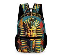 WECECE Egyptian Pharaoh Rucksack Boys Ages 6-9 Years Primary Kids Pharaoh of Egypt Backpack Year 1-4 Girls Trendy School Bag 43x32x15cm for Daily Lessons Books Notebooks