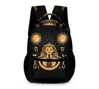 WECECE Egyptian Pharaoh Rucksack for Students for Boys Girls 8-11 Years Pharaoh Daypack Years 4-6 Primary Kids Lightweight Bookbag Front Pocket Side Pockets Class Daily Use