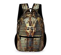 WECECE Egyptian Pharaoh Rucksack Young Students Age 11 Students Pharaoh of Egypt Backpack Year 6 Boys Girls Modern School Bag 43x32x15cm for Study Travel Books Notebooks