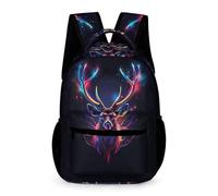 WECECE Elk Bookbag for Students for Boys and Girls 7-11 Years Animal Deer Rucksack Years 2-4 Primary Kids Durable with Side Pockets Backpack Books Water Bottle Spring Outing Travel