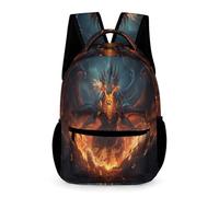 WECECE Evil Dragon Pattern Rucksack School Kids Ages 9-13 Years Primary Kids Dragon Backpack Year 4-8 Students Durable School Bag 43x32x15cm for Birthday Gift Books Notebooks