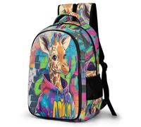 WECECE Fashion Giraffe Design Daypack Children Ages 10-14 Animal Pattern Bookbag Teens Year 8 Cool School Bag for Kids and Teens Day Trips Spring Outing Autumn Trip Daily Use