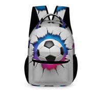 WECECE Football 3D Motif Backpack Boys Girls Age 9 Primary Kids Soccer School Bag Year 4 Children Stylish Daypack Book Bag 43x32x15cm for Spring Outing Daily Use Books Notebooks