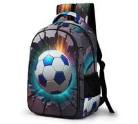 WECECE Football 3D Motif Book Bag Durable Girls Ages 9-13 Football Lover Backpack Boys Year 7-9 School Backpack for Students 13.3 Inch Laptop Rucksack Back to School Gift