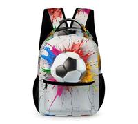 WECECE Football 3D Print Backpack Primary for Boys Age 11 Soccer School Backpack for Girls Years 3-5 Primary Kids Lightweight Daypack Books Water Bottle Spring Outing Travel