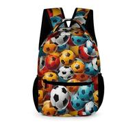 WECECE Football 3D Printed School Bag Boys Ages 7-11 Years Primary Kids Soccer Rucksack Year 2-6 Girls Practical Backpack Bookbag 43x32x15cm for Daily Lessons Books Notebooks