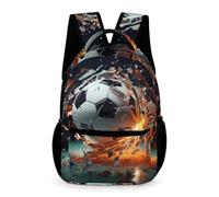 WECECE Football Backpack Kids Ages 6-9 Years Primary Kids 3D Printed Soccer School Bag Year 1-4 Teens Durable Daypack Book Bag 43x32x15cm for Outdoor Day Trips Books Notebooks