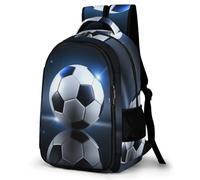 WECECE Football Motif School Backpack, 3D Printed Backpacks, School Bags Soccer Pattern Back Pack Casual Travel Rucksack Girls Large Capacity Daypack
