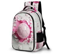 WECECE Football Rucksack Kids Age 12 Football Lover School Backpack Girls Year 3-5 Durable Book Bag for Kids and Teens Spring Outing Spring Outing Autumn Trip Daily Use