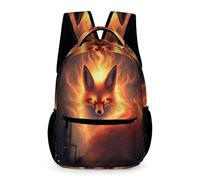 WECECE Fox Design Backpack Preschool Primary Kids for Boys and Girls Age 6 Animal Motif Bookbag Year 2 Lightweight Printed Rucksack Front Pocket Side Pockets Class Daily Use