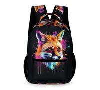 WECECE Fox Design Bookbag School Kids for Boys and Girls 9-13 Years Animal Fox School Backpack Years 3-5 Primary Kids Lightweight Printed Daypack Daily Items Outdoor Day Trips