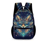 WECECE Fox Design School Bag Kids for Boys Age 12 Animal Motif School Backpack for Girls Year 5 Primary Kids Lightweight Bookbag Books Stationery Bottle Spring Outing Travel
