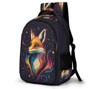 WECECE Fox Illustration School Bag Boys 15 Year Olds Animal Pattern Daypack Kids Year 3-5 Modern Rucksack for Kids and Teens Birthday Gift Hiking Day Trips Birthday Gift