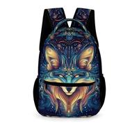 WECECE Fox Motif Backpack Children Ages 6-10 Years Primary Kids Animal Fox School Bag Year 1-5 Students Trendy Daypack Book Bag 43x32x15cm for Back to School Gift Books Notebooks