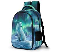 WECECE Fox Motif School Backpack for Boys Ages 8-12 Stylish Animal Aurora Bookbag Girls Secondary School Backpack Kids and Teens 13.3 Inch Laptop Rucksack Spring Outing