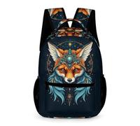 WECECE Fox Motif School Backpack for Girls Age 11 Animal Pattern Daypack for Boys Years 1-3 Primary Kids Lightweight Printed Rucksack Books Bottle Umbrella Outdoor Day Trips