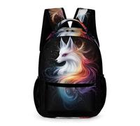 WECECE Fox Motif School Backpack Kids for Boys and Girls Age 10 Animal Print Rucksack Year 6 Primary Kids Lightweight Durable Daypack Books Bottle Umbrella Outdoor Day Trips