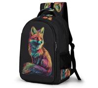 WECECE Fox Motif School Backpack Lightweight Kids 10-14 Year Olds Animal Print Backpack Students School Years 5-9 Rucksack for Students 13.3 Inch Laptop Rucksack Hiking