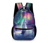 WECECE Fox Motif School Bag Students for Boys Age 10 Animal Fox Daypack for Girls Years 1-3 Primary Kids Lightweight Printed Backpack Books Bottle Umbrella Autumn Trip Daily Use