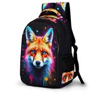WECECE Fox Pattern Backpack, Lightweight Casual Rucksack Animal Design for Women Girls Cute School Bag for Kids Teens Boys Travel