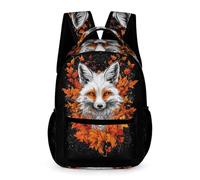 WECECE Fox Pattern Bookbag Kids for Boys 10-13 Years Animal Motif Backpack for Girls Years 2-4 Lightweight Printed School Bag Front Pocket Side Pockets Back to School Gift