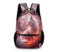 WECECE Fox Pattern School Backpack Kids for Boys and Girls Age 10 Animal Fox Rucksack Year 6 Primary Kids Lightweight Durable Daypack Books Bottle Umbrella Outdoor Day Trips