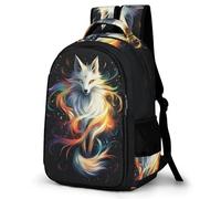 WECECE Fox Pattern School Backpack Kids Year 4-6 Animal Motif Rucksack Girls 7-11 Year Olds Fashion School Bag Backpack Students 13.3 Inch Laptop Rucksack Birthday Gift