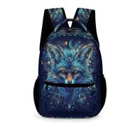 WECECE Fox Pattern School Bag School Kids Ages 6-8 Years Primary Kids Animal Motif Rucksack Year 1-3 Students Large Backpack Bookbag 43x32x15cm for Birthday Gift Books Notebooks