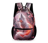WECECE Fox Printed School Backpack Boys Girls Age 8 Primary Kids Animal Fox Book Bag Year 3 Children Modern Daypack Rucksack 43x32x15cm for Spring Outing Daily Use Books Notebooks