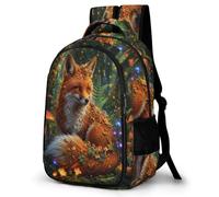 WECECE Fox Printed School Backpack Kids Year 7 Animal Fox Daypack Students 7-11 Year Olds Fashion School Bag Rucksack Students 16.5 Inch Laptop Backpack Hiking