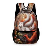 WECECE Fox School Backpack Boys Girls Ages 9-13 Years Primary Kids Animal Book Bag Year 4-8 Children Practical Daypack Rucksack 43x32x15cm for Spring Outing Daily Use Books Notebooks